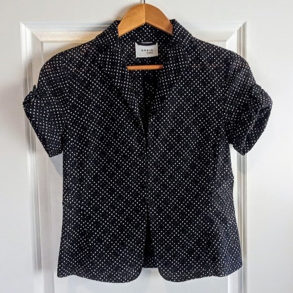 Akris Punto Polka Dot Eyelet Short Sleeve Cotton Blazer - Picture 1 of 7